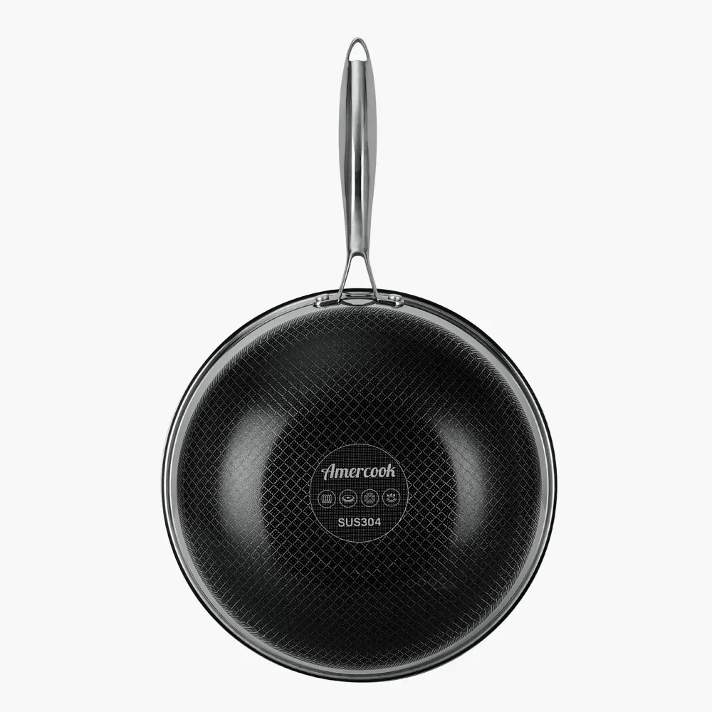 Amercook Aristo Pro Stainless – Steel Cookware Wok Pan - Image 3