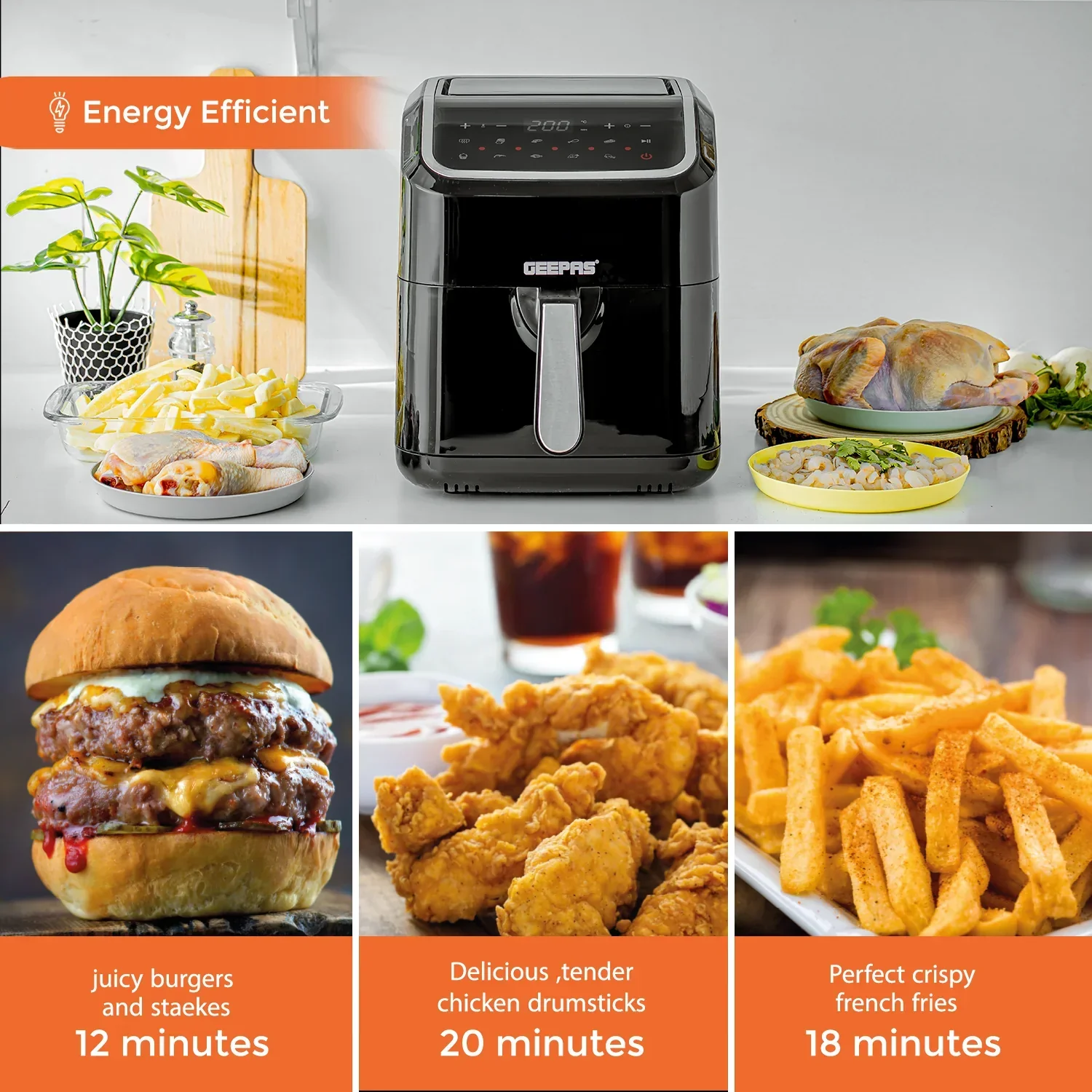 Geepas Digital AirFryer 5L - Image 3