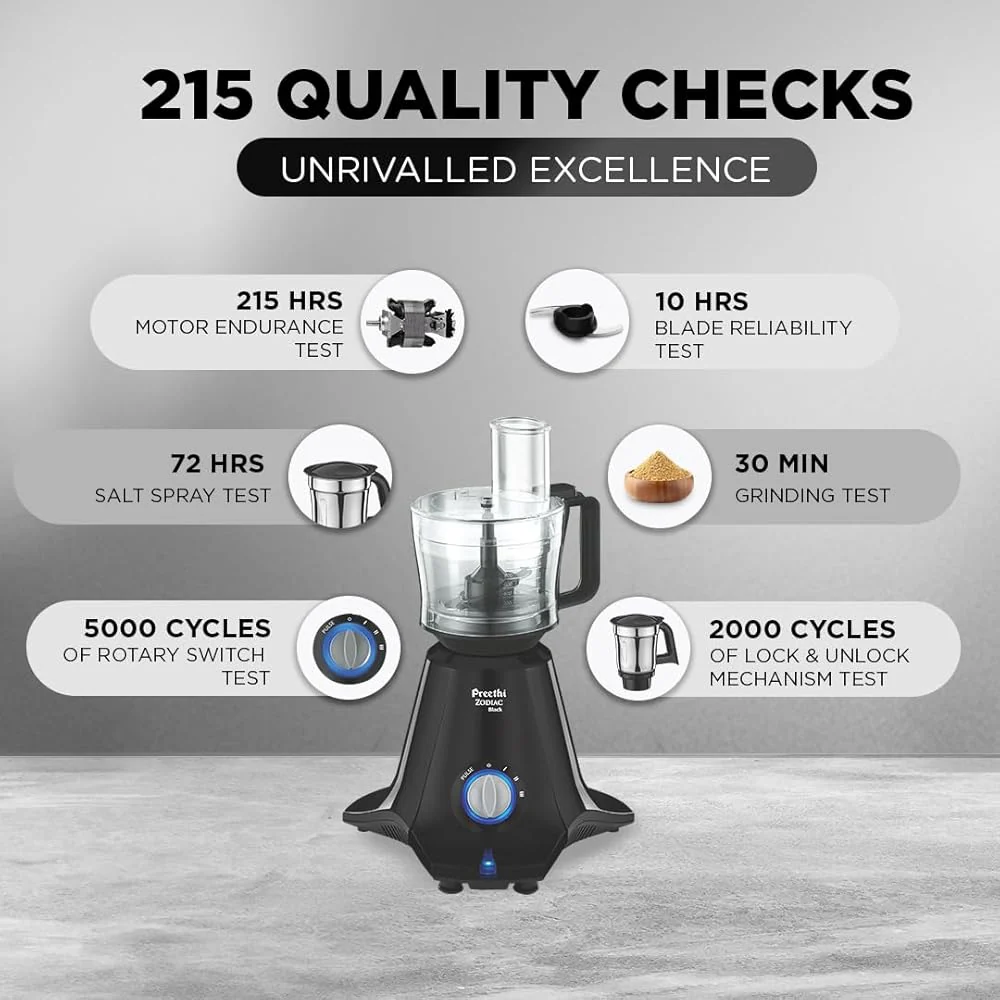 Preethi MixerGrinder 750W Zodiac Black - Image 3